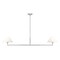 Z-Lite Leila Chandelier, 2-Light, 12 In.W x 62 In.L x 9.5 In.H, Brushed Nickel/White Linen 744-62L-BN - alternate 1